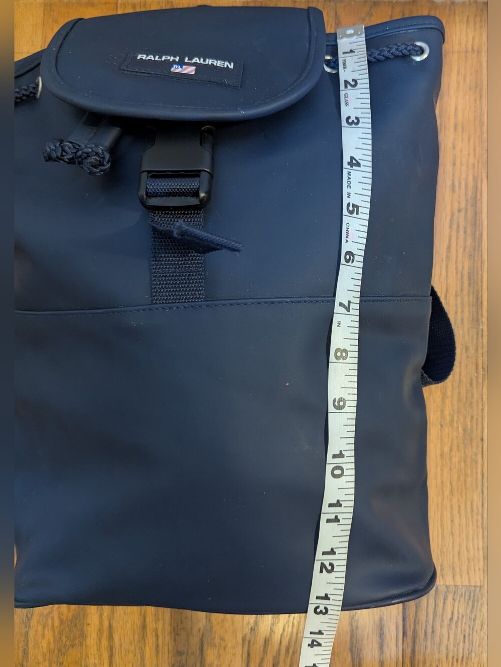 Ralph Lauren Polo Sport 90s Vintage Navy Blue Nylon Bucket Bag Backpack - Picture 6 of 10